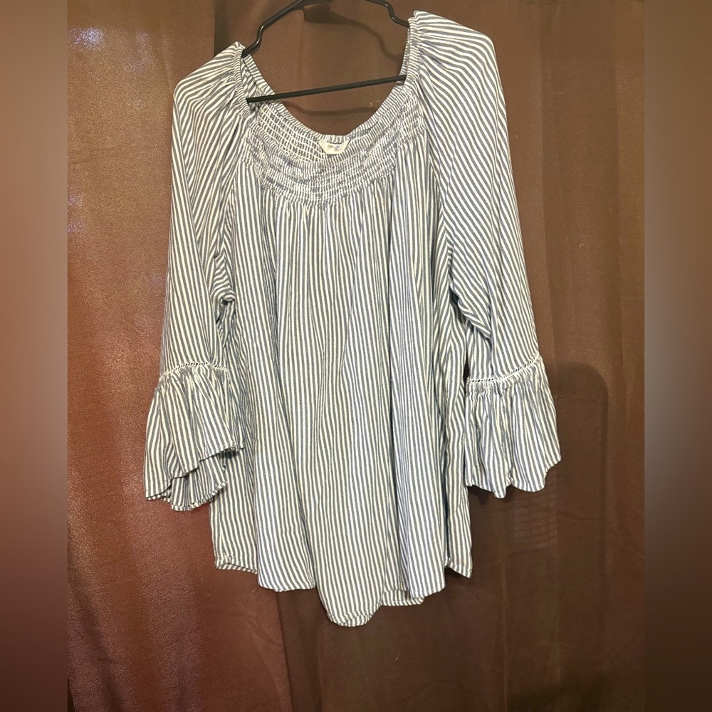 Terra & sky striped top